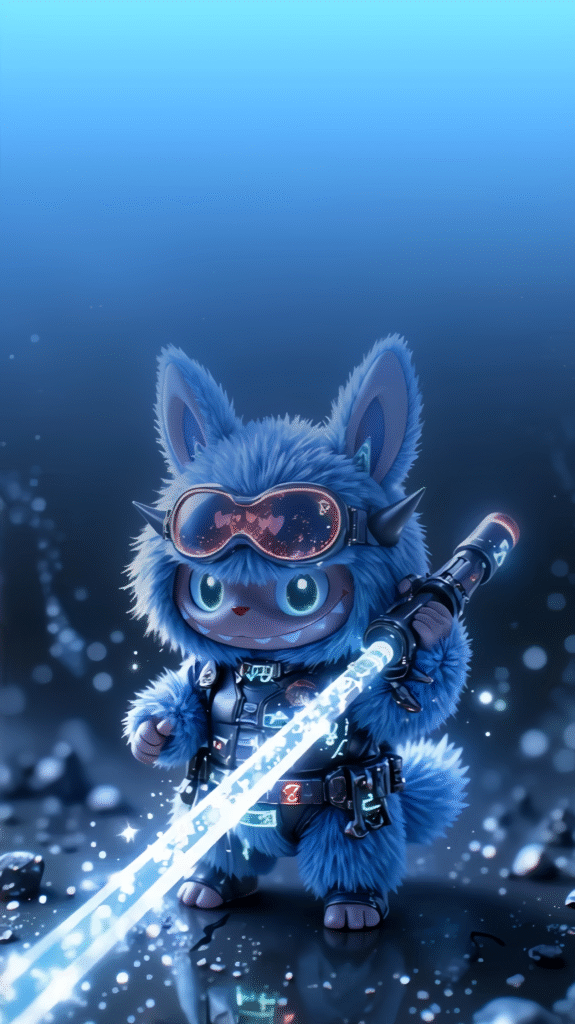 Labubu with an ice sword